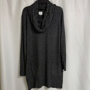 NY&Company grey long sleeve cowl neck sweater dress. Size XL
